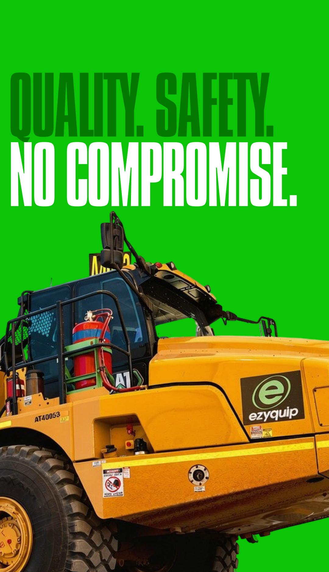 Well-maintained earthmoving equipment